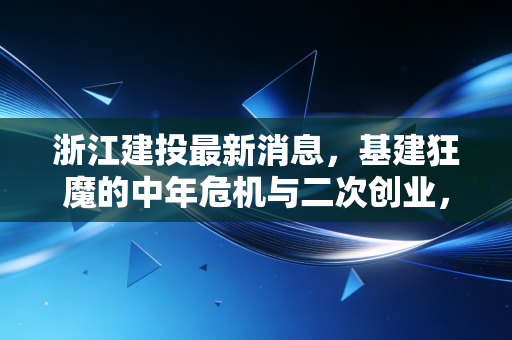 浙江建投最新消息,基建狂魔的中年危机与二次创业,这只国企股还能追吗?