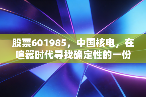 股票601985,中国核电,在喧嚣时代寻找确定性的一份长情告白