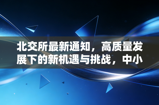 北交所最新通知,高质量发展下的新机遇与挑战,中小投资者该如何接招?