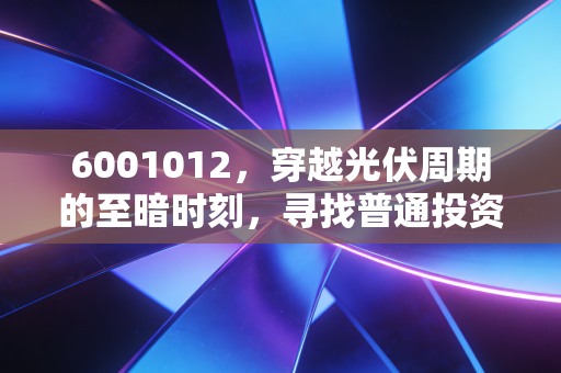 6001012,穿越光伏周期的至暗时刻,寻找普通投资者的定心丸