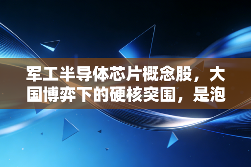 军工半导体芯片概念股，大国博弈下的硬核突围，是泡沫还是黄金坑？
