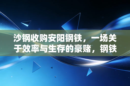 沙钢收购安阳钢铁,一场关于效率与生存的豪赌,钢铁业的寒冬里谁在裸泳?