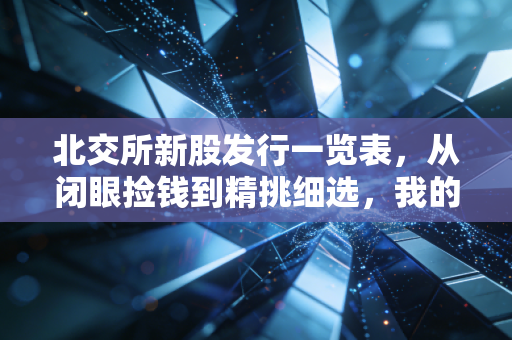北交所新股发行一览表，从闭眼捡钱到精挑细选，我的北交所打新实战心得