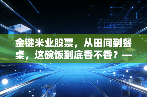 金键米业股票,从田间到餐桌,这碗饭到底香不香?——深度解析农业股的投资逻辑