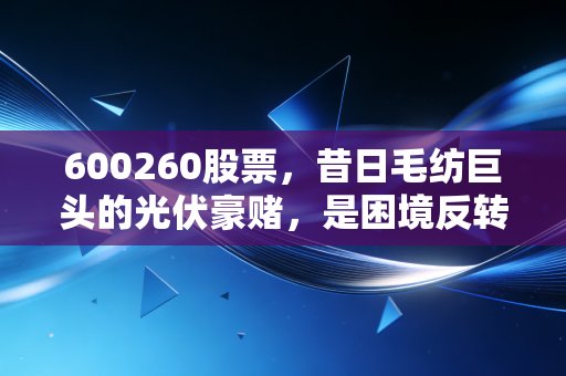 600260股票，昔日毛纺巨头的光伏豪赌，是困境反转还是昙花一现？