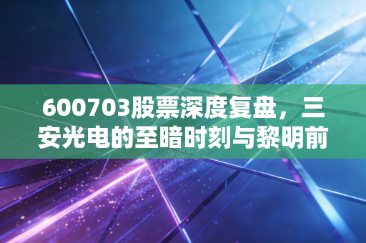 600703股票深度复盘，三安光电的至暗时刻与黎明前的等待，一位老股民的真实心路历程