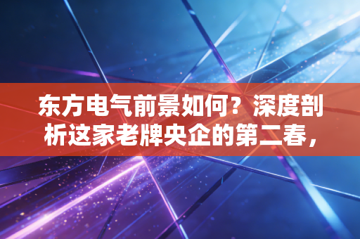 东方电气前景如何？深度剖析这家老牌央企的第二春，是稳健红利还是风口猪猪？
