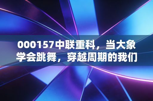000157中联重科，当大象学会跳舞，穿越周期的我们该如何下注？