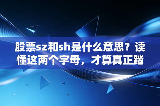 股票sz和sh是什么意思?读懂这两个字母,才算真正踏入了A股的大门
