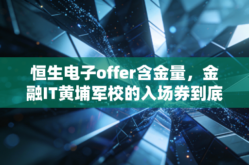 恒生电子offer含金量，金融IT黄埔军校的入场券到底值多少钱？