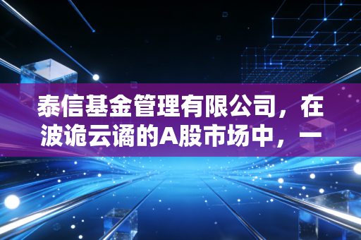 泰信基金管理有限公司,在波诡云谲的A股市场中,一家小而美公司的生存之道与突围战