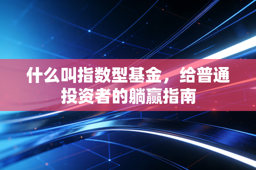 什么叫指数型基金,给普通投资者的躺赢指南