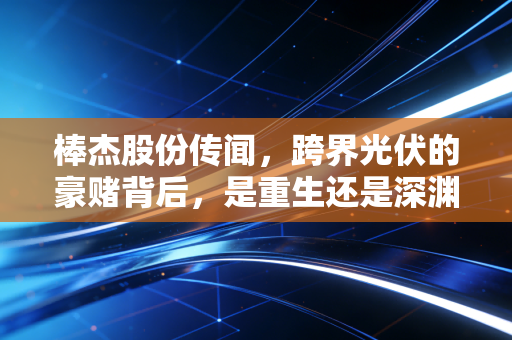 棒杰股份传闻,跨界光伏的豪赌背后,是重生还是深渊?