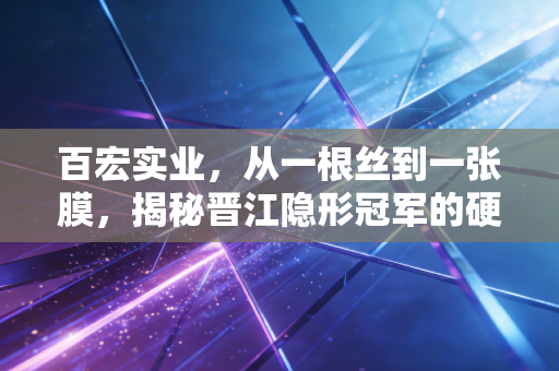 百宏实业，从一根丝到一张膜，揭秘晋江隐形冠军的硬核突围路