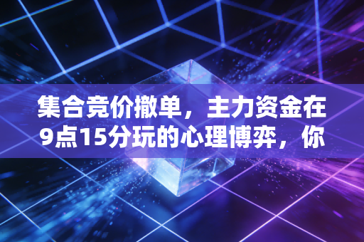集合竞价撤单,主力资金在9点15分玩的心理博弈,你读懂了吗?