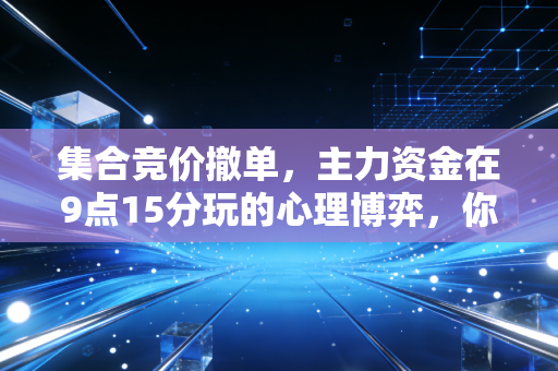 集合竞价撤单,主力资金在9点15分玩的心理博弈,你读懂了吗?