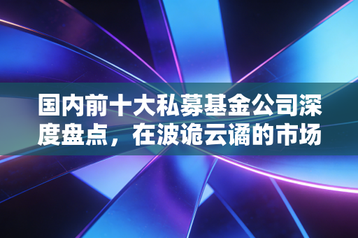 国内前十大私募基金公司深度盘点,在波诡云谲的市场中,谁才是真正的财富猎人?