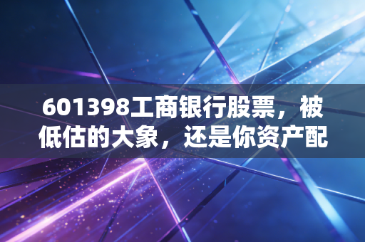 601398工商银行股票，被低估的大象，还是你资产配置中的压舱石？