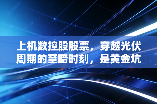 上机数控股股票,穿越光伏周期的至暗时刻,是黄金坑还是无底洞?