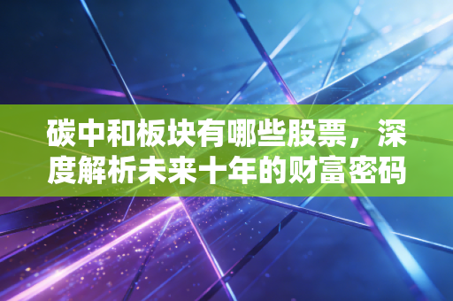 碳中和板块有哪些股票，深度解析未来十年的财富密码与投资陷阱