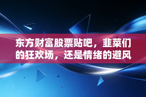东方财富股票贴吧,韭菜们的狂欢场,还是情绪的避风港?