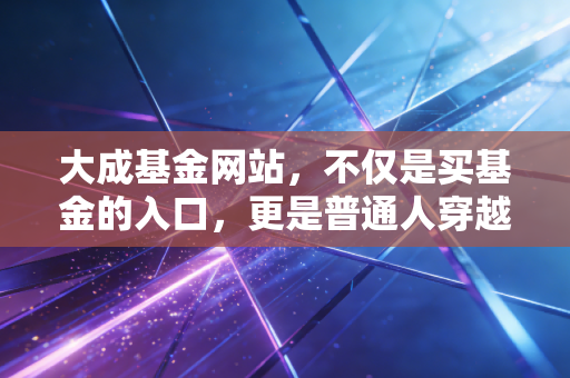 大成基金网站，不仅是买基金的入口，更是普通人穿越牛熊的理财导航站