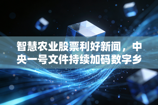 智慧农业股票利好新闻,中央一号文件持续加码数字乡村,万亿级蓝海市场开启,这波红利你吃到了吗?