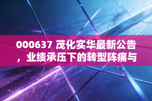 000637 茂化实华最新公告，业绩承压下的转型阵痛与股民的真实期待
