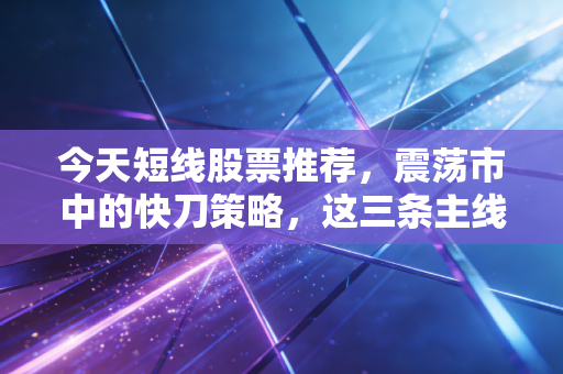 今天短线股票推荐,震荡市中的快刀策略,这三条主线值得潜伏