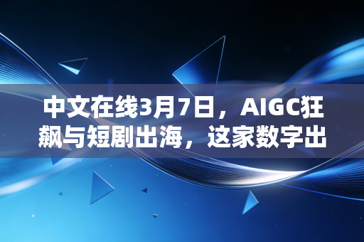 中文在线3月7日，AIGC狂飙与短剧出海，这家数字出版老兵还能讲出什么新故事？