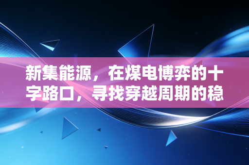 新集能源,在煤电博弈的十字路口,寻找穿越周期的稳健力量