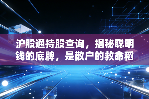 沪股通持股查询,揭秘聪明钱的底牌,是散户的救命稻草还是甜蜜陷阱?