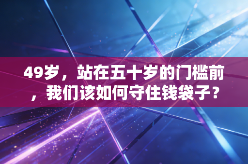 49岁，站在五十岁的门槛前，我们该如何守住钱袋子？