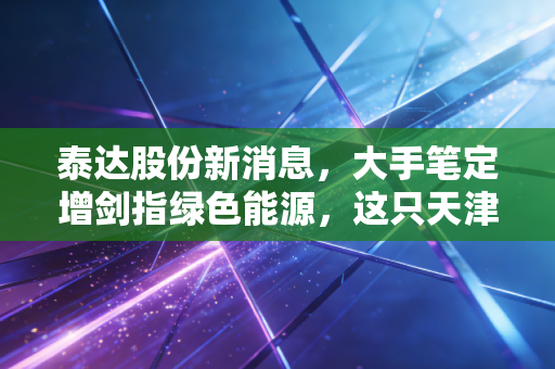 泰达股份新消息,大手笔定增剑指绿色能源,这只天津名片到底值不值得我们长期托付?