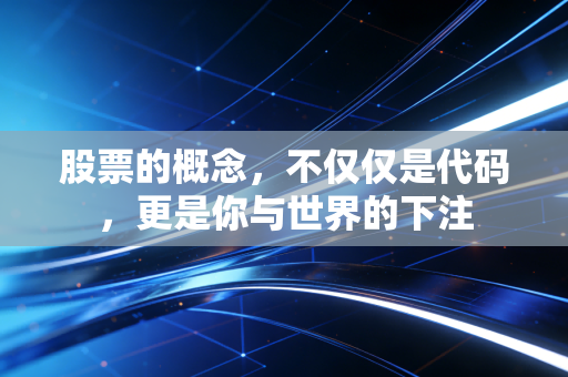 股票的概念，不仅仅是代码，更是你与世界的下注