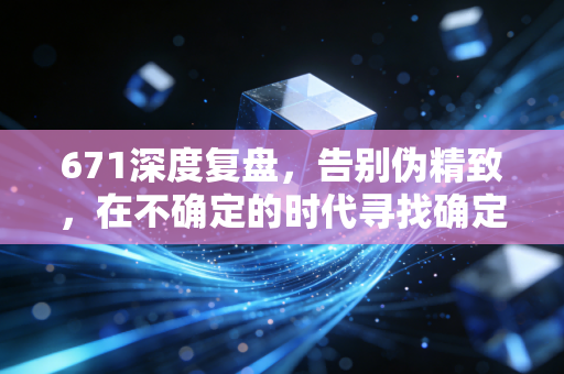 671深度复盘,告别伪精致,在不确定的时代寻找确定的财富逻辑