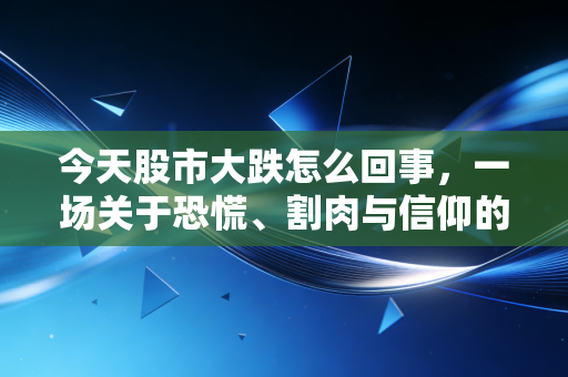今天股市大跌怎么回事,一场关于恐慌、割肉与信仰的股市大考
