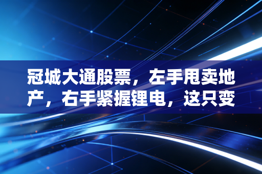 冠城大通股票,左手甩卖地产,右手紧握锂电,这只变形金刚能翻身吗?