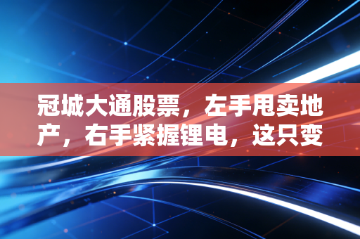 冠城大通股票，左手甩卖地产，右手紧握锂电，这只变形金刚能翻身吗？