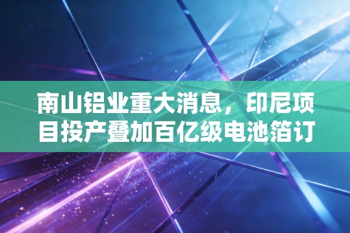 南山铝业重大消息,印尼项目投产叠加百亿级电池箔订单,这家低调的铝业巨头正在重塑行业估值逻辑