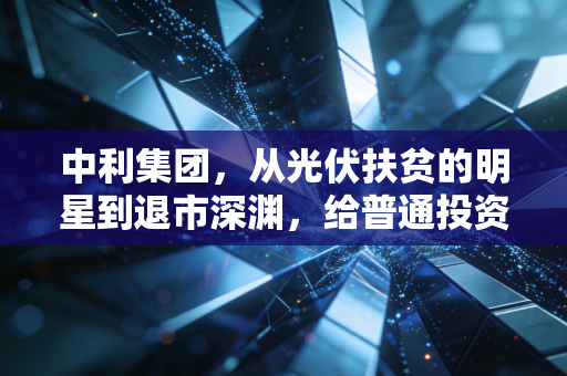 中利集团，从光伏扶贫的明星到退市深渊，给普通投资者的一记警钟