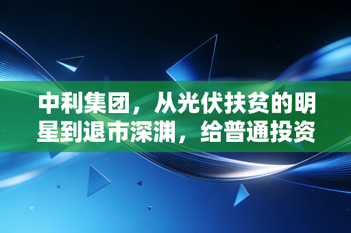 中利集团，从光伏扶贫的明星到退市深渊，给普通投资者的一记警钟