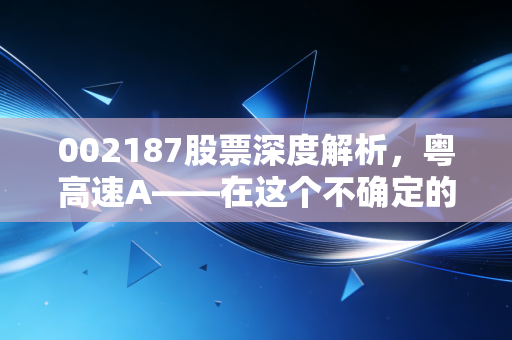 002187股票深度解析，粤高速A——在这个不确定的时代，我们是否需要一座收费站？