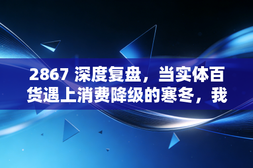2867 深度复盘，当实体百货遇上消费降级的寒冬，我们还能对这只老字号抱有期待吗？