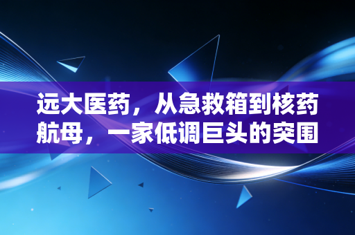 远大医药，从急救箱到核药航母，一家低调巨头的突围与进化
