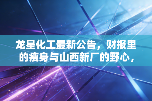 龙星化工最新公告,财报里的瘦身与山西新厂的野心,这只化工股还能打吗?