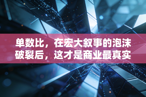 单数比,在宏大叙事的泡沫破裂后,这才是商业最真实的底色