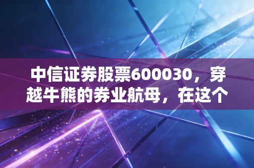中信证券股票600030，穿越牛熊的券业航母，在这个时代还能带我们飞多远？