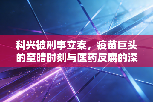 科兴被刑事立案,疫苗巨头的至暗时刻与医药反腐的深水炸弹