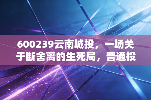 600239云南城投，一场关于断舍离的生死局，普通投资者该何去何从？